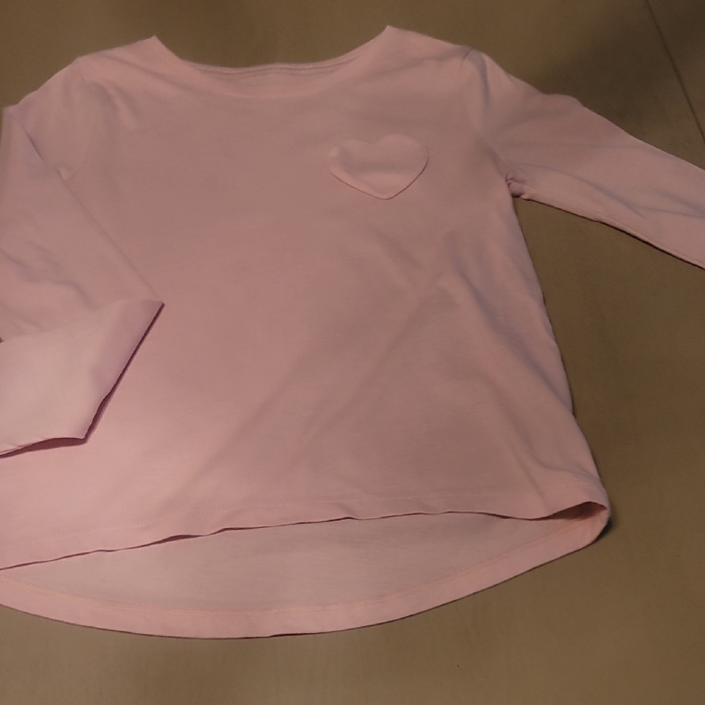 Old Navy Soft Pink Long Sleeve Tee with Heart Detail